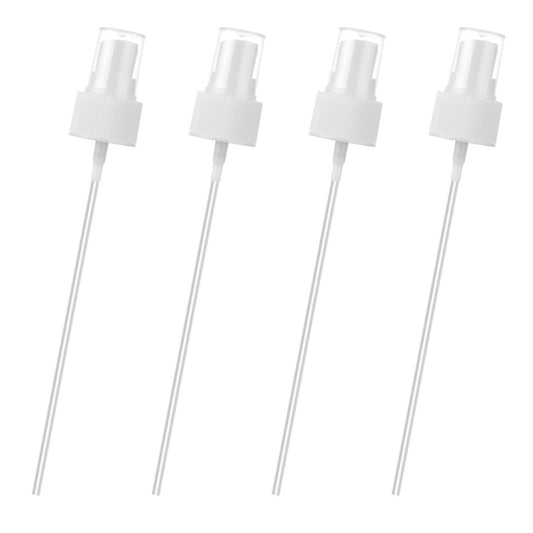Salbsever 4 Pack Spray Bottle Top Replacement Nozzle - White Plastic Pump Sprayer for Essential Oil Bottles