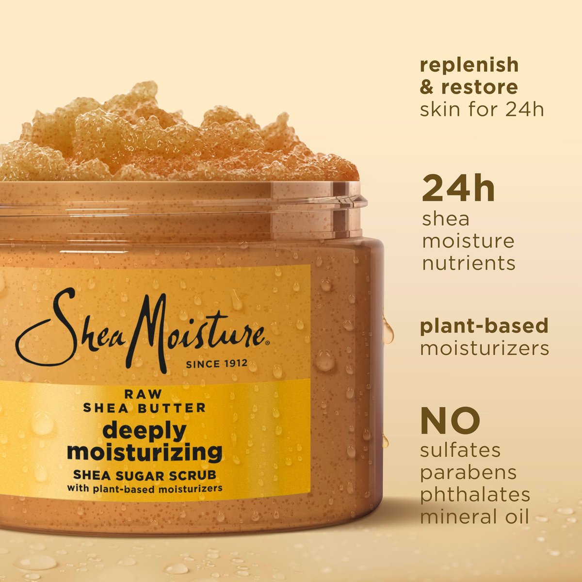 SheaMoisture Shea Sugar Body Scrub for Dry Skin – Raw Shea Butter Deeply Moisturizing Exfoliator, 12 oz Avelisse