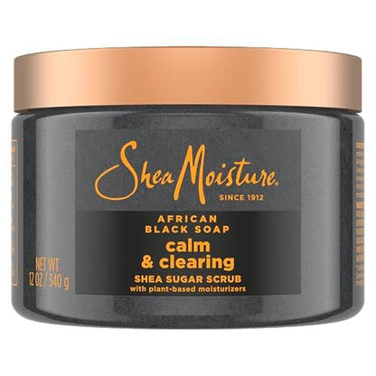 SheaMoisture Sugar Body Scrub African Black Soap for Healthy, Glowing Skin – 12 oz