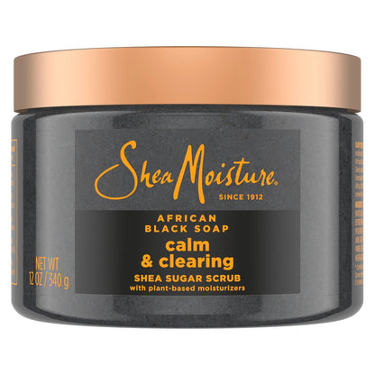 SheaMoisture Sugar Body Scrub African Black Soap for Healthy, Glowing Skin – 12 oz