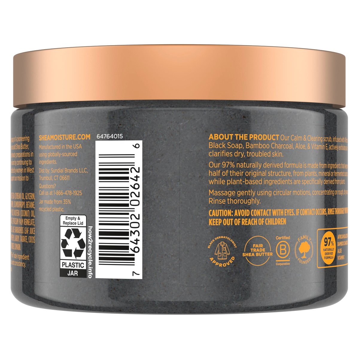 SheaMoisture Sugar Body Scrub African Black Soap for Healthy, Glowing Skin – 12 oz - görsel 3
