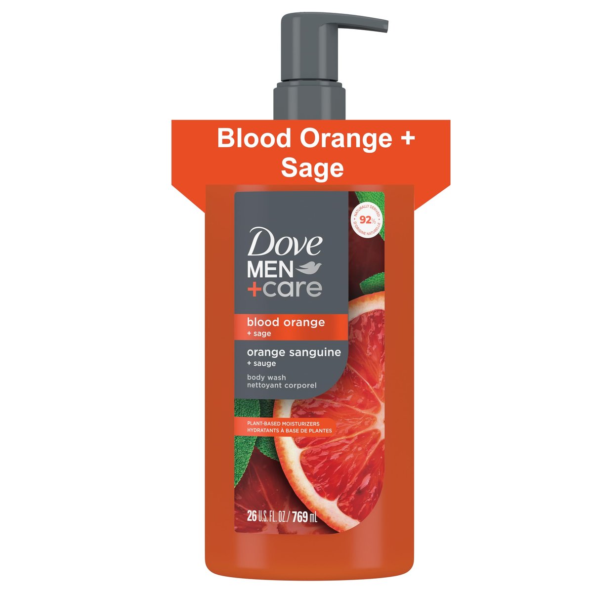 Dove Men+Care Moisturizing Body Wash Blood Orange & Sage 26 oz - Sulfate & Paraben Free - görsel 1
