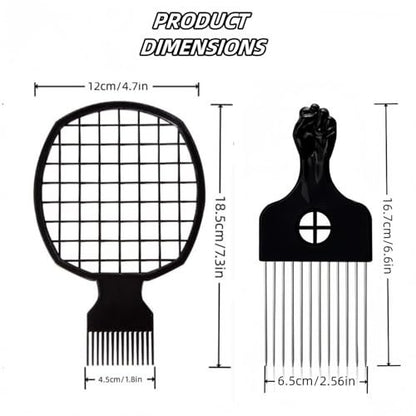 Upgraded Hair Twist Comb & Sponge Brush Set – 2-in-1 Afro Hair Coil Pick Comb for Curls (2 Pcs)