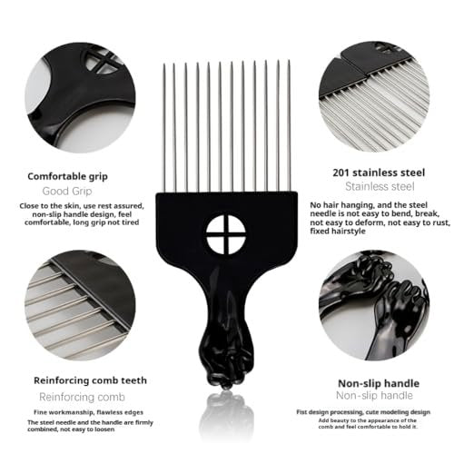 Upgraded Hair Twist Comb & Sponge Brush Set – 2-in-1 Afro Hair Coil Pick Comb for Curls (2 Pcs) - görsel 7