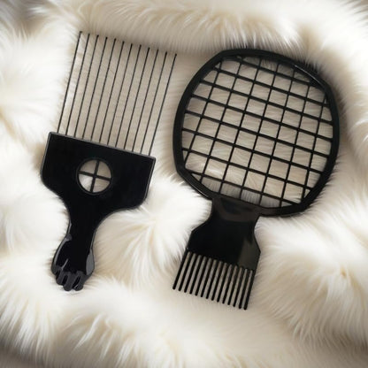 Upgraded Hair Twist Comb & Sponge Brush Set – 2-in-1 Afro Hair Coil Pick Comb for Curls (2 Pcs)