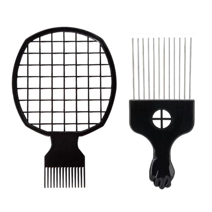 Upgraded Hair Twist Comb & Sponge Brush Set – 2-in-1 Afro Hair Coil Pick Comb for Curls (2 Pcs)