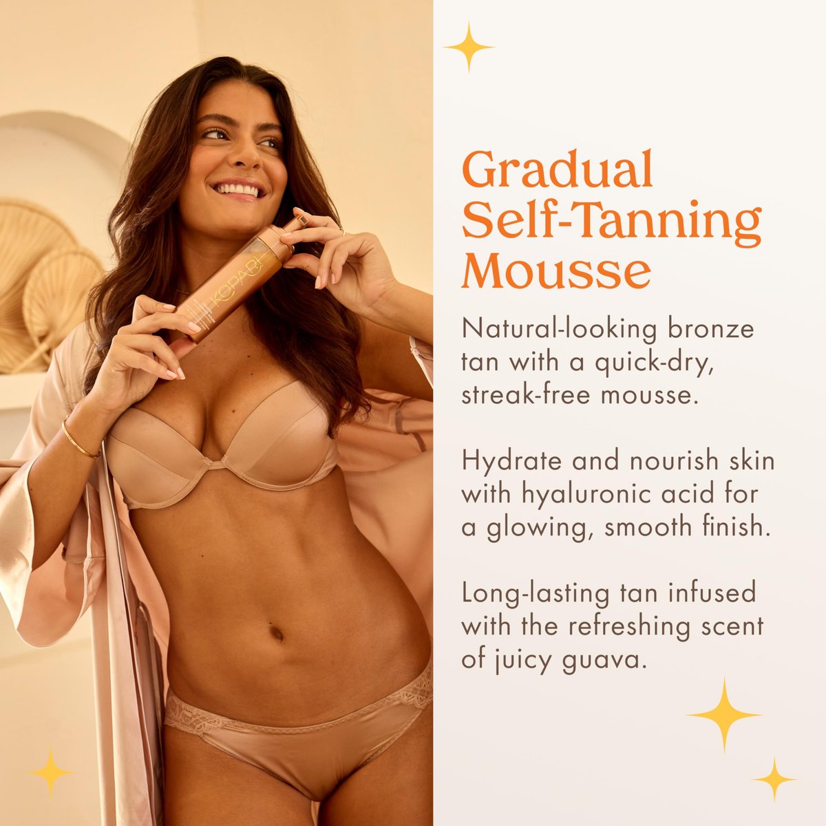 Kopari Gradual Self-Tanning Mousse with Hyaluronic Acid – Natural, Streak-Free Body Tan Avelisse