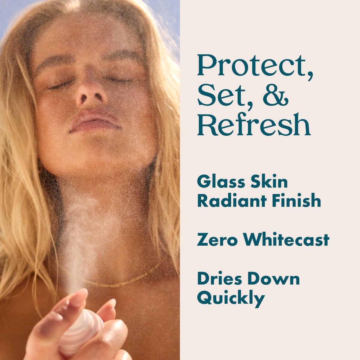 Kopari Sunglaze Sheer Setting Mist Sunscreen SPF 50 – Weightless, Fast-Drying Setting Spray with Hyaluronic Acid for a Dewy Finish (2.53 fl oz) Avelisse