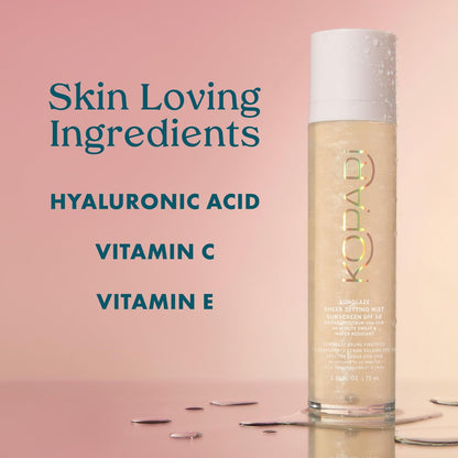 Kopari Sunglaze Sheer Setting Mist Sunscreen SPF 50 – Weightless, Fast-Drying Setting Spray with Hyaluronic Acid for a Dewy Finish (2.53 fl oz) Avelisse