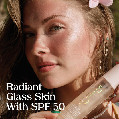 Kopari Sunglaze Sheer Setting Mist Sunscreen SPF 50 – Weightless, Fast-Drying Setting Spray with Hyaluronic Acid for a Dewy Finish (2.53 fl oz) Avelisse