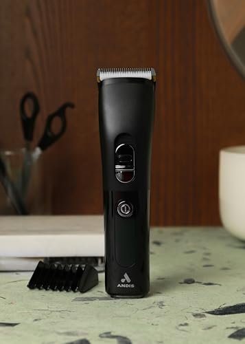 Andis Envision Cordless High-Speed Hair Clipper - 21-Piece Kit, Adjustable Blade, LED Display, Black Avelisse