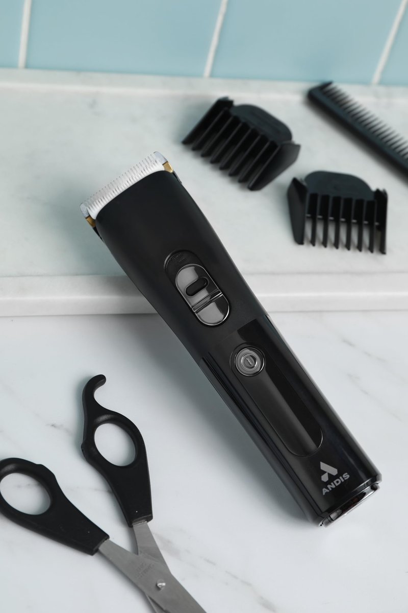 Andis Envision Cordless High-Speed Hair Clipper - 21-Piece Kit, Adjustable Blade, LED Display, Black Avelisse