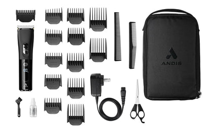 Andis Envision Cordless High-Speed Hair Clipper - 21-Piece Kit, Adjustable Blade, LED Display, Black Avelisse
