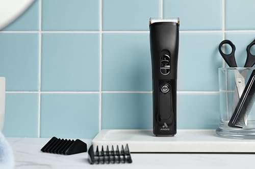 Andis Envision Cordless High-Speed Hair Clipper - 21-Piece Kit, Adjustable Blade, LED Display, Black Avelisse