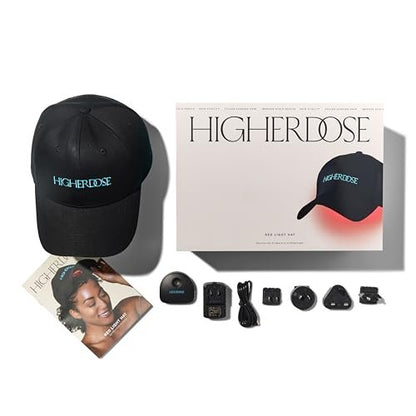 HigherDOSE Red Light Therapy Hat for Hair Growth – Reduce Hair Loss & Shedding – Targeted Infrared Light for Scalp Health (Black, One Size) Avelisse