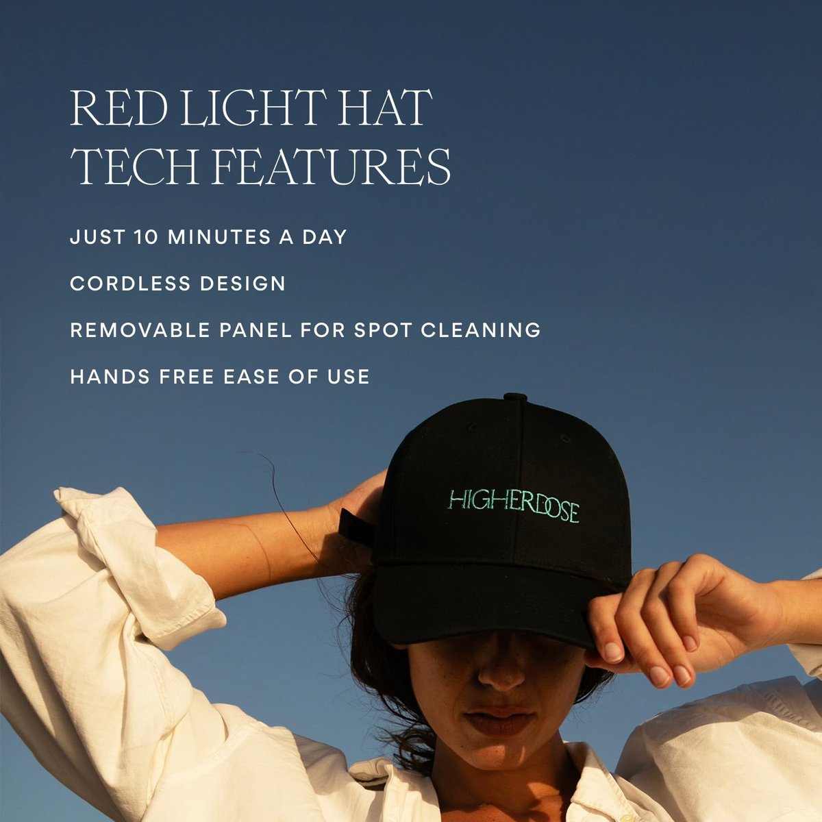 HigherDOSE Red Light Therapy Hat for Hair Growth – Reduce Hair Loss & Shedding – Targeted Infrared Light for Scalp Health (Black, One Size) Avelisse