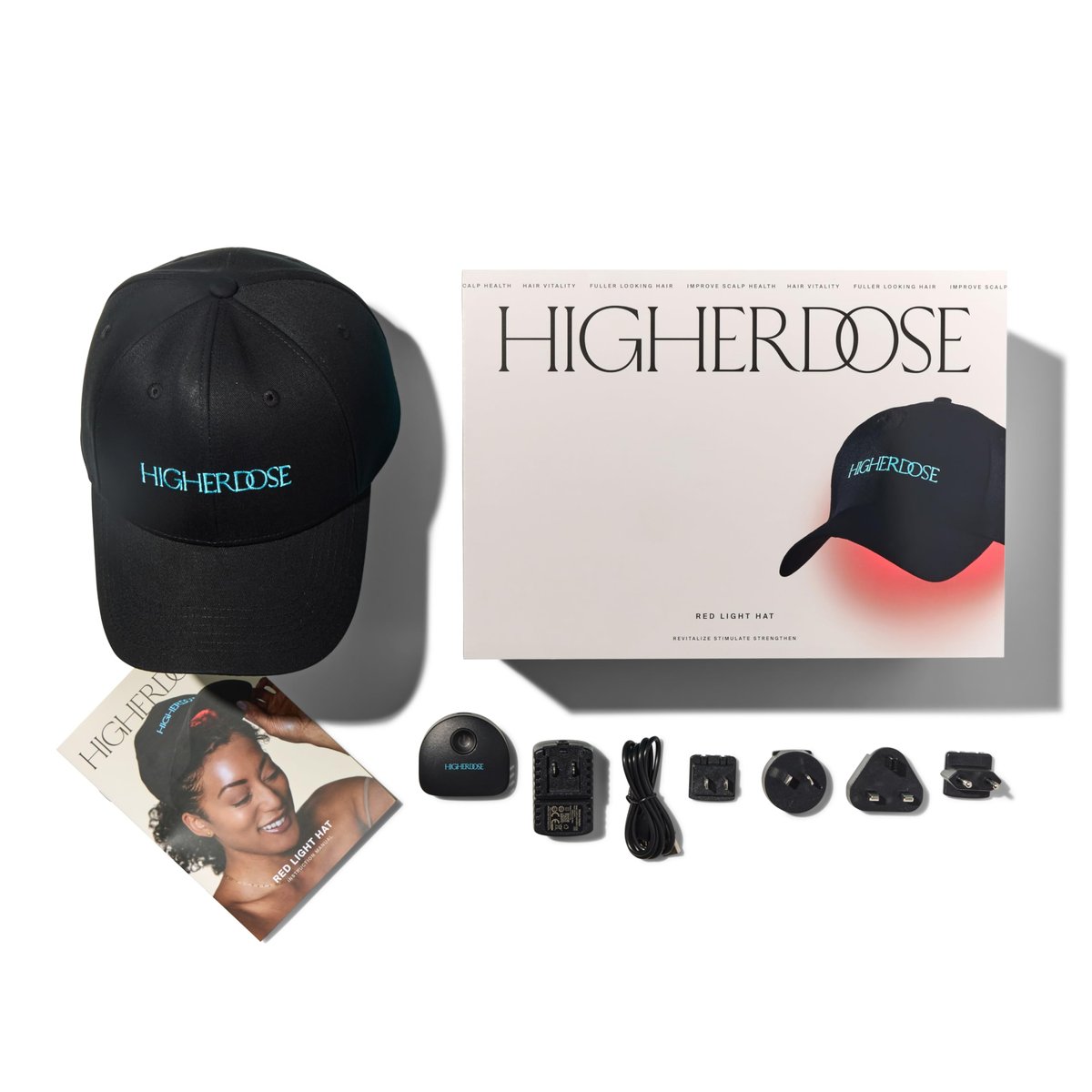 HigherDOSE Red Light Therapy Hat for Hair Growth – Reduce Hair Loss & Shedding – Targeted Infrared Light for Scalp Health (Black, One Size) Avelisse