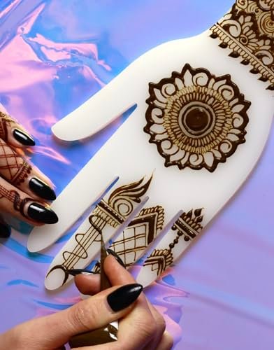 Acrylic Hand for Henna Practice – Reusable Plastic Board for Henna Cones & Paste | Beginner Mehendi Art Kit Avelisse