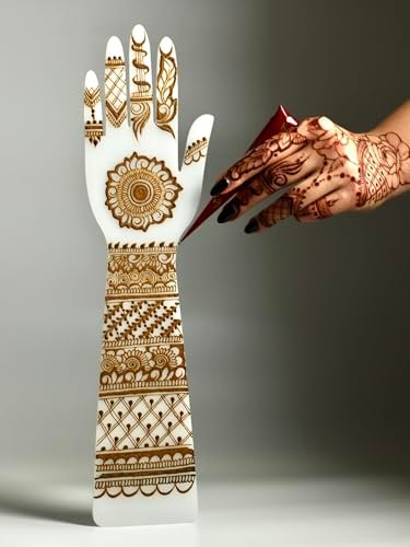 Acrylic Hand for Henna Practice – Reusable Plastic Board for Henna Cones & Paste | Beginner Mehendi Art Kit Avelisse