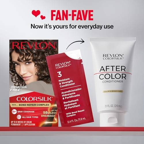 Revlon ColorSilk with Bond Repair Complex Permanent Hair Color - 45 Bright Auburn, 3 Pack, Ammonia Free Avelisse