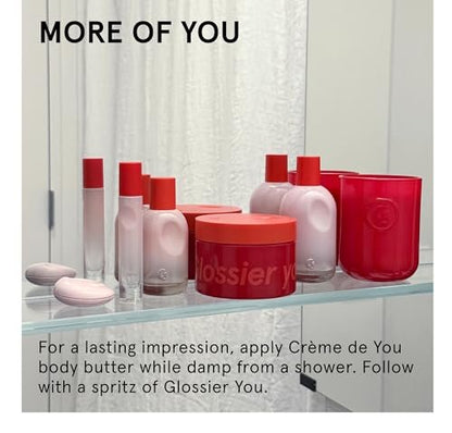 Glossier Crème de You Dry-Touch Body Butter – Signature You Fragrance, 24-Hour Hydration for Dry Skin, Shea Butter & Jojoba Oil, Vegan, 215ml Avelisse