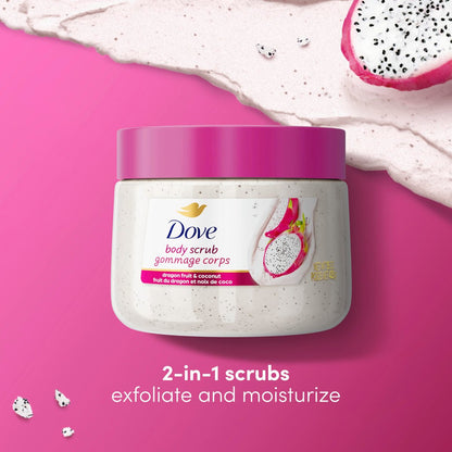 Dove Dragon Fruit & Coconut Cream Body Scrub – Exfoliating & Deeply Nourishing for Smooth, Radiant Skin, 15 oz