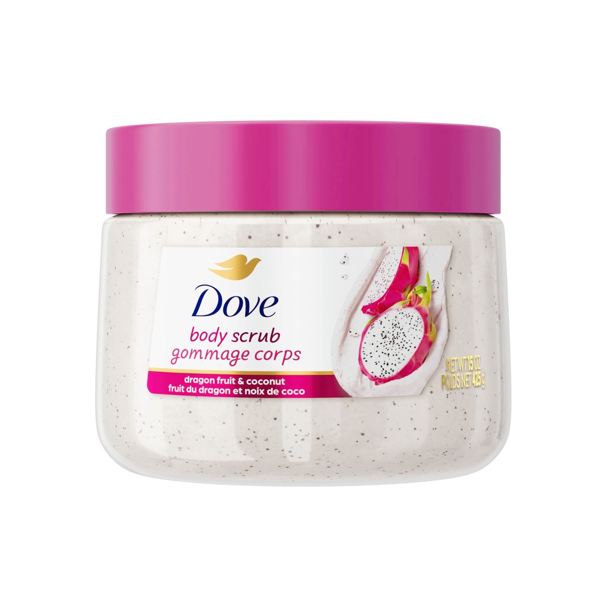 Dove Dragon Fruit & Coconut Cream Body Scrub – Exfoliating & Deeply Nourishing for Smooth, Radiant Skin, 15 oz - görsel 1