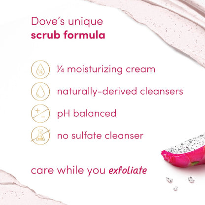Dove Dragon Fruit & Coconut Cream Body Scrub – Exfoliating & Deeply Nourishing for Smooth, Radiant Skin, 15 oz