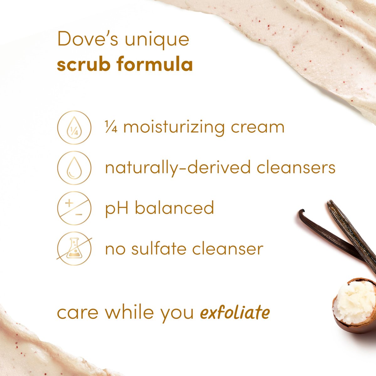 Dove Vanilla Sugar & Shea Butter Body Scrub - Exfoliates and Deeply Nourishes for Smooth, Radiant Skin, 15 oz - görsel 3