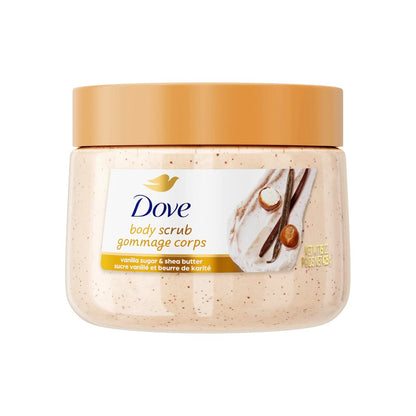 Dove Vanilla Sugar & Shea Butter Body Scrub - Exfoliates and Deeply Nourishes for Smooth, Radiant Skin, 15 oz