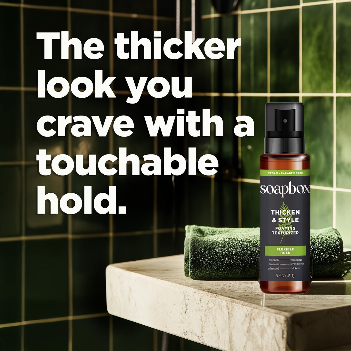 Soapbox Men's Thicken & Style Foaming Texturizer – Hair Styling Foam for Men, 5 oz - görsel 9