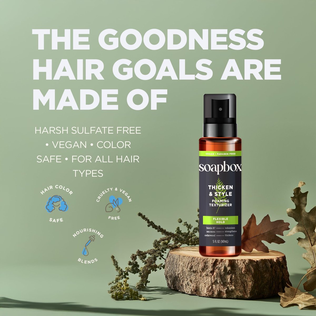 Soapbox Men's Thicken & Style Foaming Texturizer – Hair Styling Foam for Men, 5 oz - görsel 13
