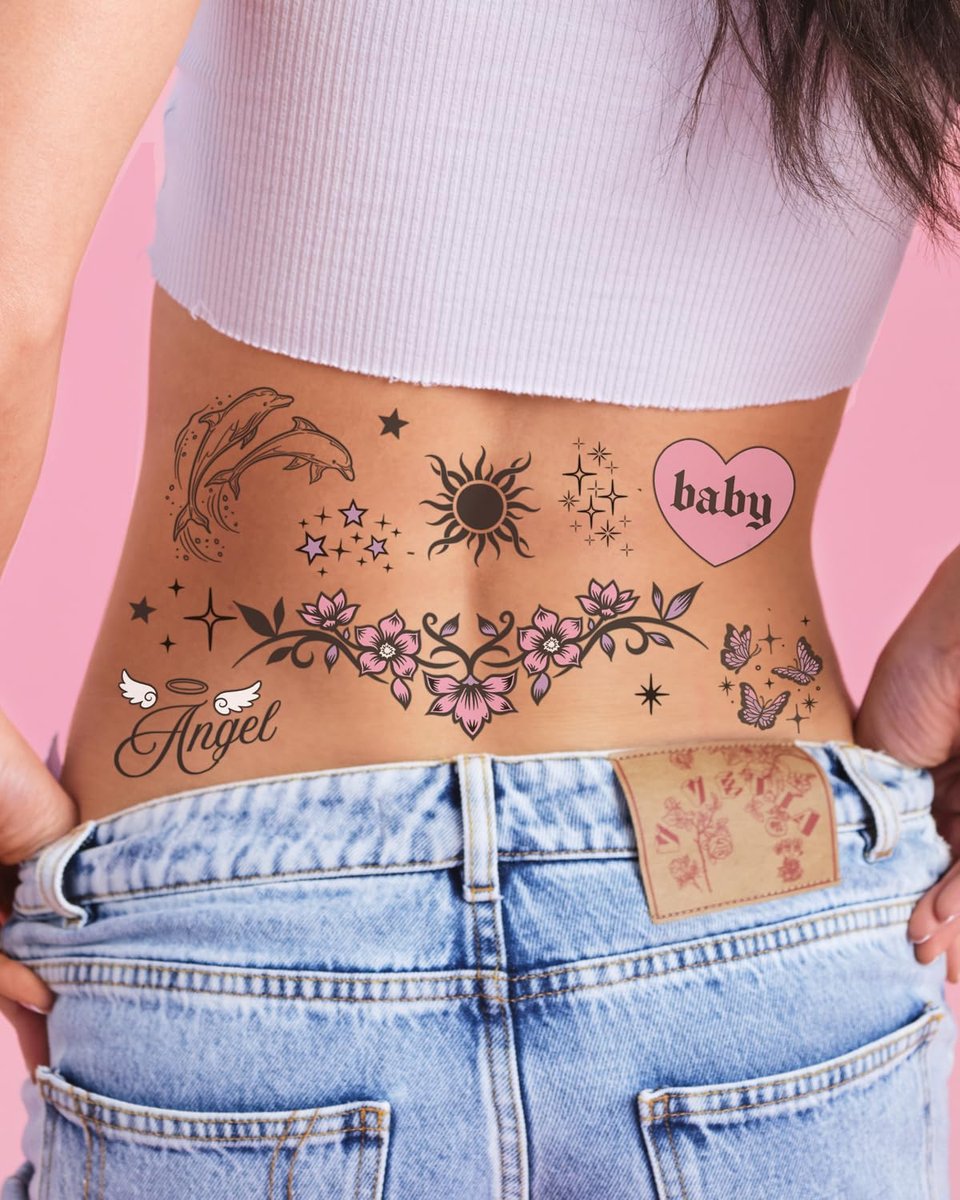 xo, Fetti Y2K Realistic Temporary Tattoos - 56 Pcs | Girly 2000s Bachelorette, Birthday Favors, Halloween Party Accessory, Fake Tats, Festival Stickers - görsel 6
