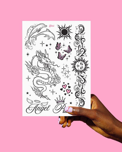 xo, Fetti Y2K Realistic Temporary Tattoos - 56 Pcs | Girly 2000s Bachelorette, Birthday Favors, Halloween Party Accessory, Fake Tats, Festival Stickers
