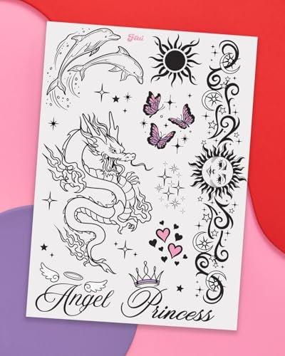 xo, Fetti Y2K Realistic Temporary Tattoos - 56 Pcs | Girly 2000s Bachelorette, Birthday Favors, Halloween Party Accessory, Fake Tats, Festival Stickers - görsel 11