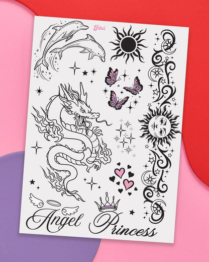 xo, Fetti Y2K Realistic Temporary Tattoos - 56 Pcs | Girly 2000s Bachelorette, Birthday Favors, Halloween Party Accessory, Fake Tats, Festival Stickers