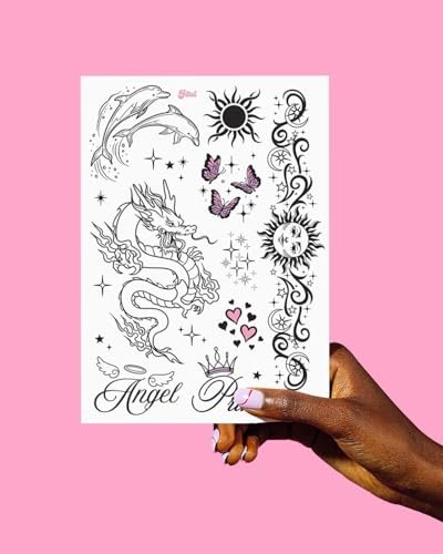 xo, Fetti Y2K Realistic Temporary Tattoos - 56 Pcs | Girly 2000s Bachelorette, Birthday Favors, Halloween Party Accessory, Fake Tats, Festival Stickers - görsel 15
