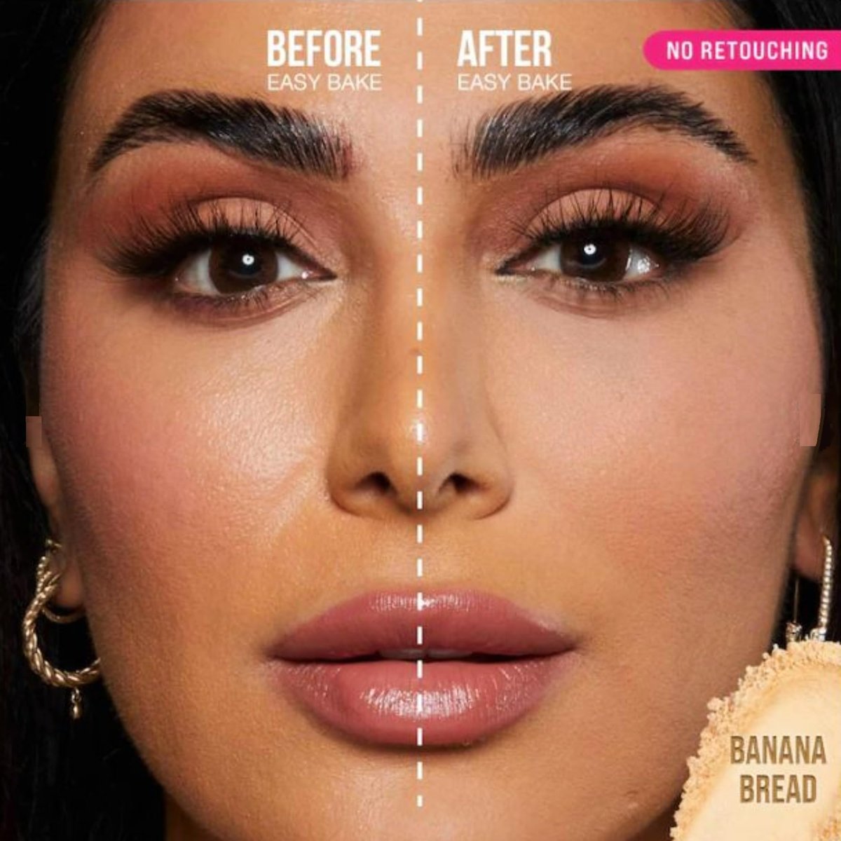 Huda Easy Bake Loose Baking & Setting Powder - Banana Bread (Light, Medium, and Tan Skin Tones) - 0.71 oz / 20 g Avelisse
