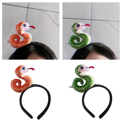 New Year's Party Essential Soft Fabric Snake Headband – Flexible Sizing for Kids and Adults, Fun Fashion Headpiece