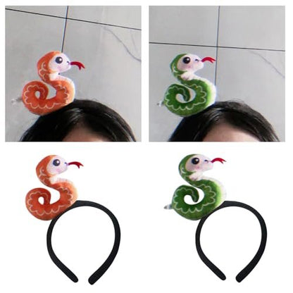 New Year's Party Essential Soft Fabric Snake Headband – Flexible Sizing for Kids and Adults, Fun Fashion Headpiece
