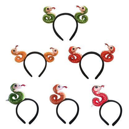 New Year's Party Essential Soft Fabric Snake Headband – Flexible Sizing for Kids and Adults, Fun Fashion Headpiece