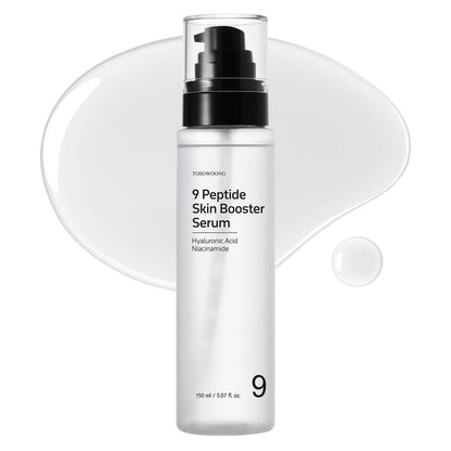 TOSOWOONG 9 Peptide Skin Booster Serum with Niacinamide & Hyaluronic Acid – Korean Skin Care Face Essence for All Skin Types, Paraben Free, 150ml (5.07 fl.oz) Avelisse