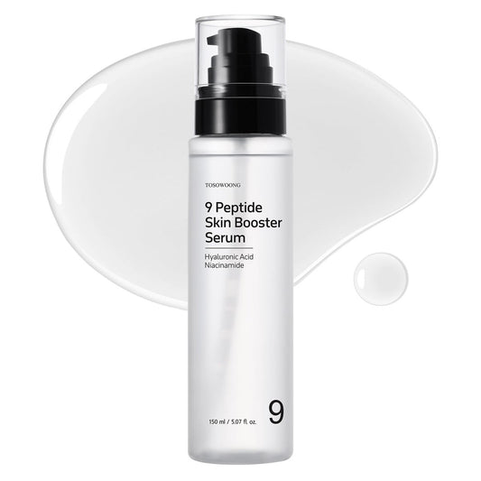 TOSOWOONG 9 Peptide Skin Booster Serum with Niacinamide & Hyaluronic Acid – Korean Skin Care Face Essence for All Skin Types, Paraben Free, 150ml (5.07 fl.oz) Avelisse