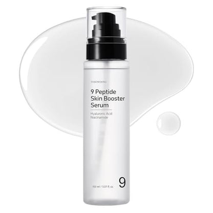 TOSOWOONG 9 Peptide Skin Booster Serum with Niacinamide & Hyaluronic Acid – Korean Skin Care Face Essence for All Skin Types, Paraben Free, 150ml (5.07 fl.oz) Avelisse