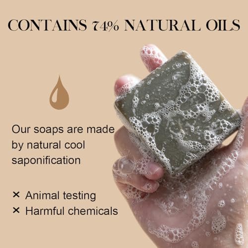 SKIRIFINE Natural Bar Soap for Body - 3-Pack (5 oz each) | Australian Tea Tree, Summer Orange, Coconut Milk | Skin Cleansing & Moisturizing - görsel 8