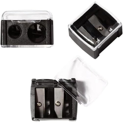 Zenarao Dual-Hole Eyeliner Pencil Sharpener - Precision Makeup Sharpener for Eyeliners and Pencils, Black