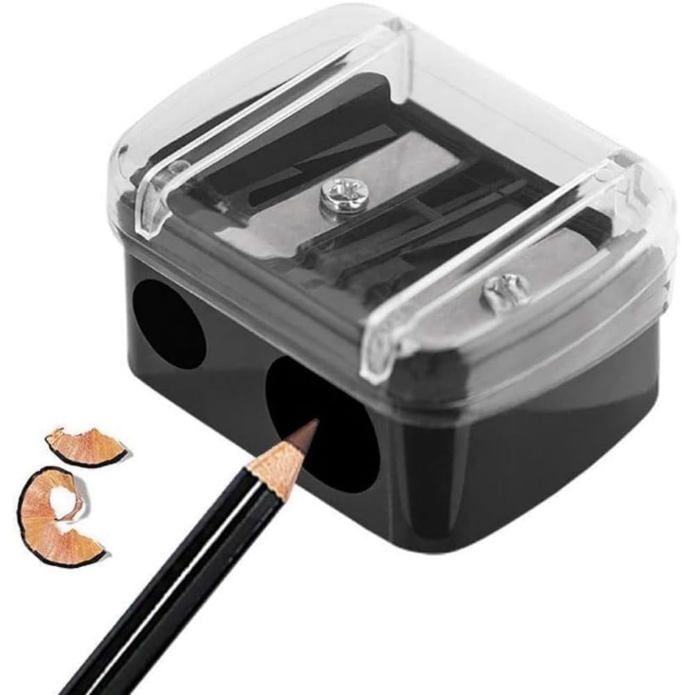 Zenarao Dual-Hole Eyeliner Pencil Sharpener - Precision Makeup Sharpener for Eyeliners and Pencils, Black - görsel 1