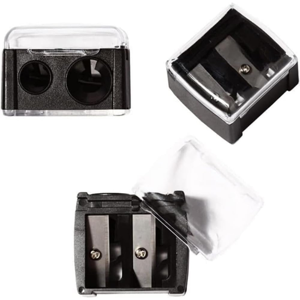 Zenarao Dual-Hole Eyeliner Pencil Sharpener - Precision Makeup Sharpener for Eyeliners and Pencils, Black - görsel 13