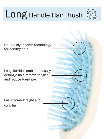 KooingTech Long Handled Hair Brush for Elderly & Disabled – 14 Inch Extended Handle Brush for Easy Hair Care