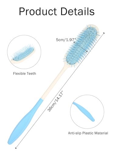 KooingTech Long Handled Hair Brush for Elderly & Disabled – 14 Inch Extended Handle Brush for Easy Hair Care